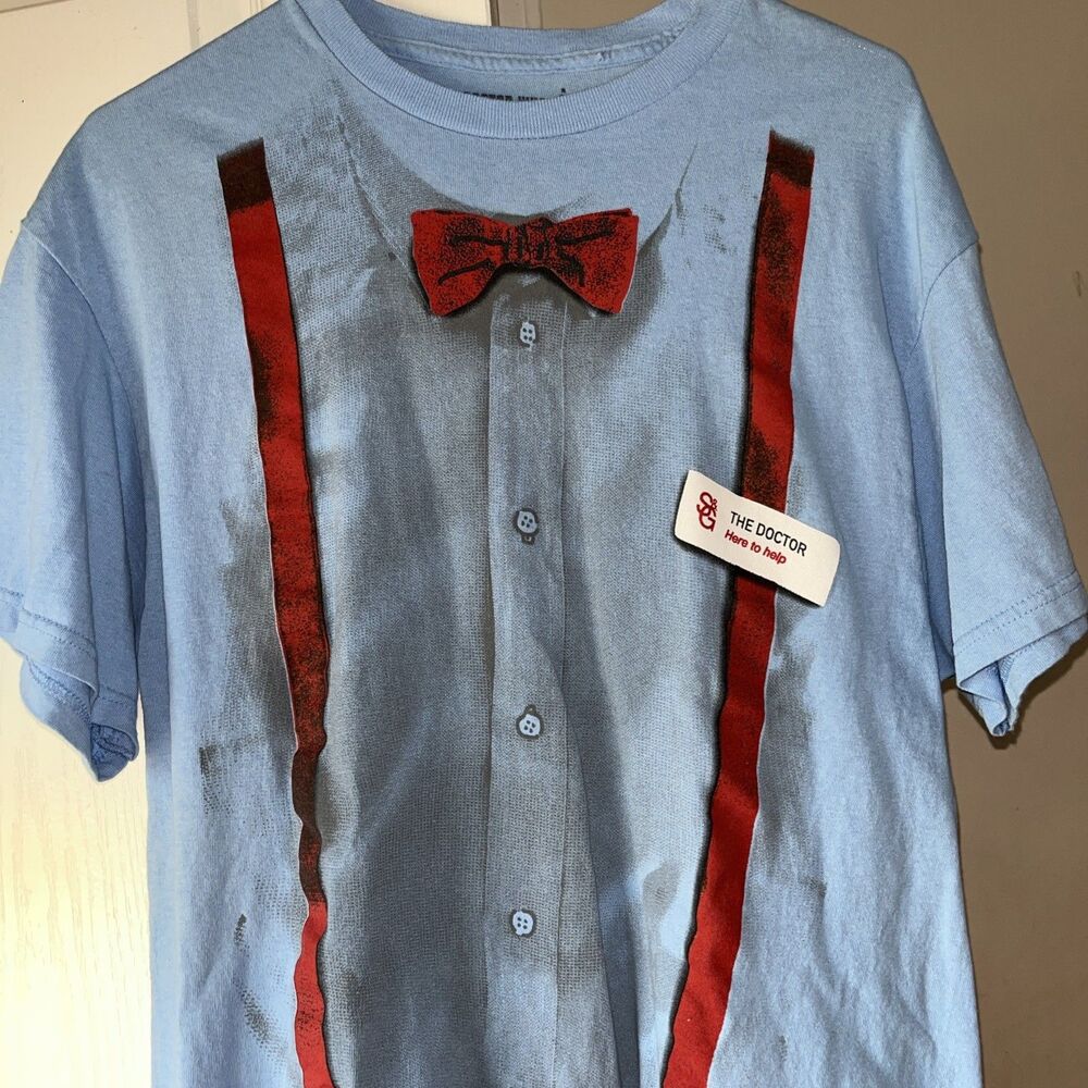 Dr Who Suspenders Light Blue T Shirt Size Large 2012